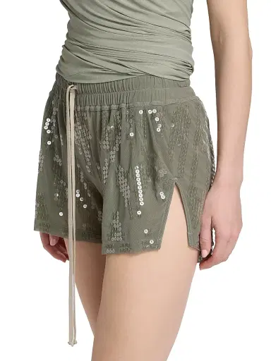 Rick Owens Lilies Women's Sequin Stretch-Nylon Boxer Shorts | Thumbnail 4 Rick Owens Lilies Women's Sequin Stretch-Nylon Boxer Shorts | Thumbnail 4