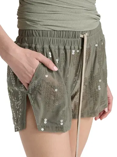 Rick Owens Lilies Women's Sequin Stretch-Nylon Boxer Shorts | Thumbnail 6 Rick Owens Lilies Women's Sequin Stretch-Nylon Boxer Shorts | Thumbnail 6