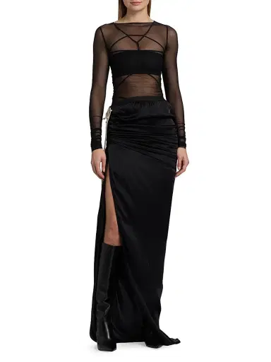 Rick Owens Women's Edfu Fluid Maxi Skirt - Black | Thumbnail 2