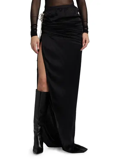 Rick Owens Women's Edfu Fluid Maxi Skirt - Black | Thumbnail 3