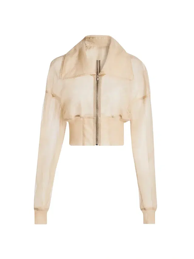 Women's Dracucollar Mesh Crop Bomber Jacket - Sand