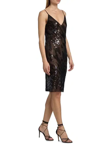 Rick Owens Lilies Women's Sheer Sequined Slip Dress - Black Transparent Black - Size 6 | Thumbnail 4 Rick Owens Lilies Women's Sheer Sequined Slip Dress - Black Transparent Black - Size 6 | Thumbnail 4