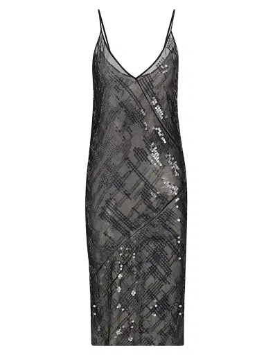 Rick Owens Lilies Women's Sheer Sequined Slip Dress - Black Transparent Black - Size 6 | Thumbnail 1 Rick Owens Lilies Women's Sheer Sequined Slip Dress - Black Transparent Black - Size 6 | Thumbnail 1