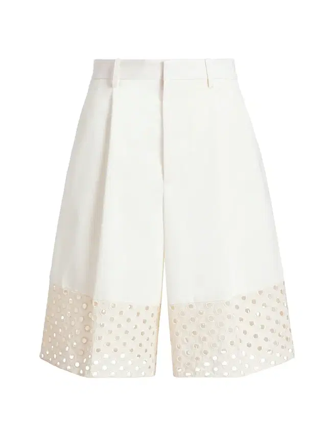 Marni Women's Sangallo Lace & Cotton Bermuda Shorts - Lily White