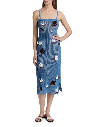Marni Women's Flower Crochet Midi-Dress | Thumbnail 2 Marni Women's Flower Crochet Midi-Dress | Thumbnail 2
