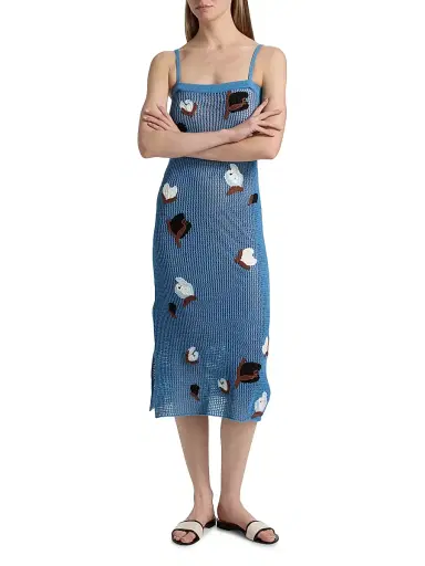 Marni Women's Flower Crochet Midi-Dress | Thumbnail 3 Marni Women's Flower Crochet Midi-Dress | Thumbnail 3
