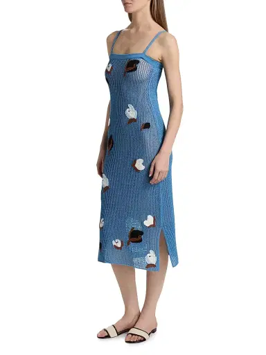 Marni Women's Flower Crochet Midi-Dress | Thumbnail 4 Marni Women's Flower Crochet Midi-Dress | Thumbnail 4