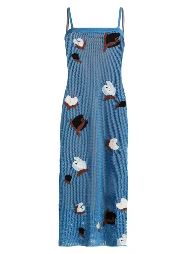 Marni Women's Flower Crochet Midi-Dress | Thumbnail 1 Marni Women's Flower Crochet Midi-Dress | Thumbnail 1