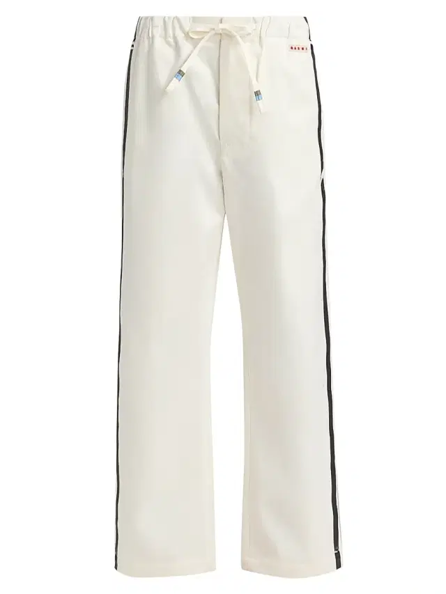 Marni Women's Tuxedo Striped Cotton Drawstring Trousers - Lily White