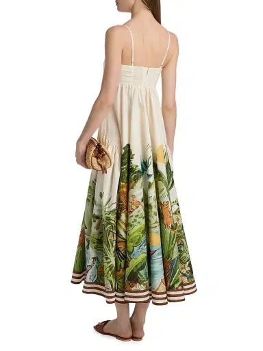ALÉMAIS Women's Toucan Tango Printed Midi-Dress | Thumbnail 5