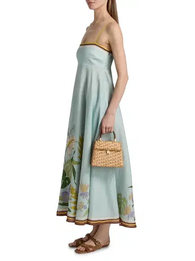 ALÉMAIS Women's Alfie Linen Midi-Sundress - Ice Blue - Size 0 | Thumbnail 4 ALÉMAIS Women's Alfie Linen Midi-Sundress - Ice Blue - Size 0 | Thumbnail 4