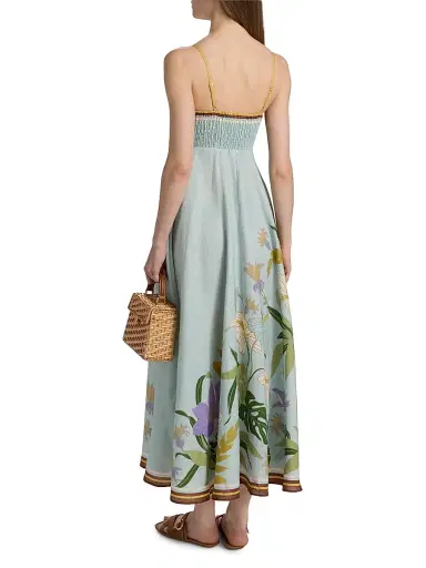 ALÉMAIS Women's Alfie Linen Midi-Sundress - Ice Blue - Size 0 | Thumbnail 5 ALÉMAIS Women's Alfie Linen Midi-Sundress - Ice Blue - Size 0 | Thumbnail 5