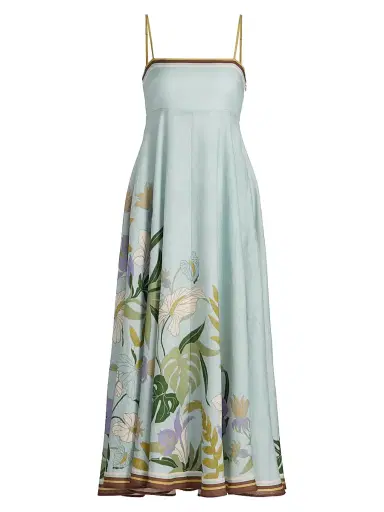 ALÉMAIS Women's Alfie Linen Midi-Sundress - Ice Blue - Size 0 | Thumbnail 1 ALÉMAIS Women's Alfie Linen Midi-Sundress - Ice Blue - Size 0 | Thumbnail 1