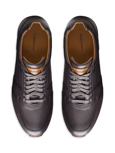 Magnanni Men's Ibiza III Leather Low-Top Sneakers - Grey - Size 7 | Thumbnail 3