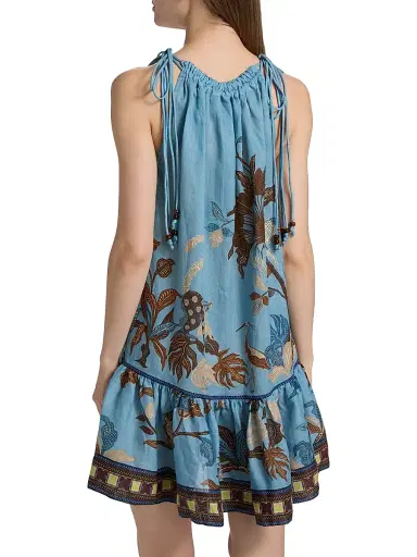 ALÉMAIS Women's Georgie Printed Drop-Waist Minidress | Thumbnail 5