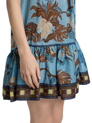 ALÉMAIS Women's Georgie Printed Drop-Waist Minidress | Thumbnail 6
