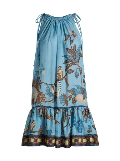 ALÉMAIS Women's Georgie Printed Drop-Waist Minidress | Thumbnail 1