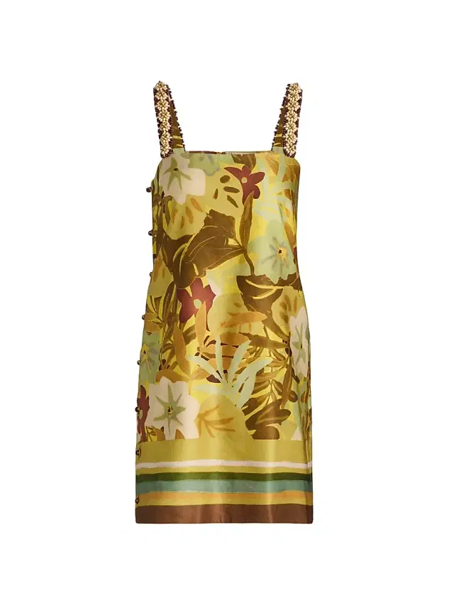 ALÉMAIS Women's Maxi Linen Beaded Minidress