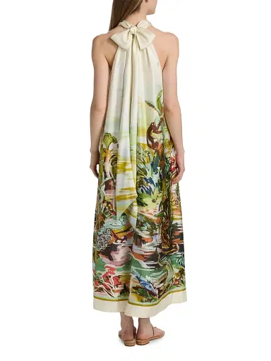 ALÉMAIS Women's Jungle Boogie Silk Halterneck Dress | Thumbnail 5 ALÉMAIS Women's Jungle Boogie Silk Halterneck Dress | Thumbnail 5