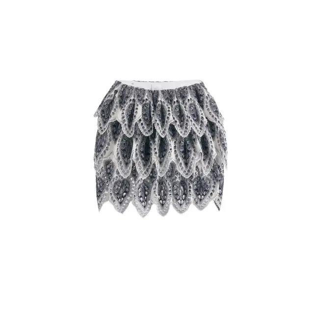 Dior Embroidered Ruffle Miniskirt