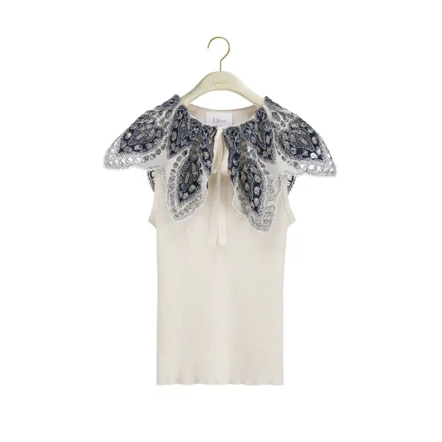 Dior Sleeveless Sweater with Ruffle Collar