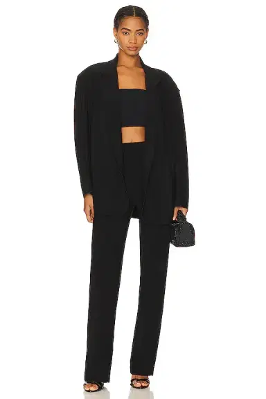 Norma Kamali Tapered Pleated Trouser | Thumbnail 3 Norma Kamali Tapered Pleated Trouser | Thumbnail 3