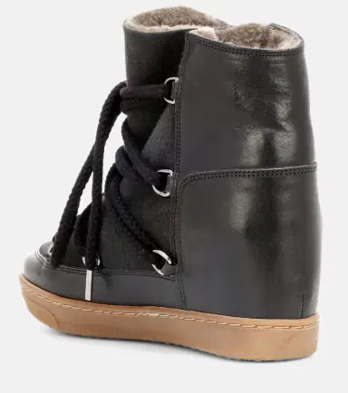 Isabel Marant Nowles shearling-trimmed leather ankle boots | Thumbnail 3 Isabel Marant Nowles shearling-trimmed leather ankle boots | Thumbnail 3