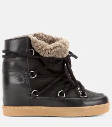 Isabel Marant Nowles shearling-trimmed leather ankle boots | Thumbnail 5 Isabel Marant Nowles shearling-trimmed leather ankle boots | Thumbnail 5