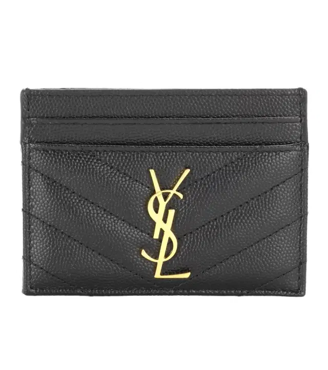 Monogram quilted leather card holder