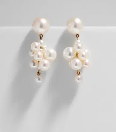 Sophie Bille Brahe Botticelli 14kt gold earrings with pearls | Thumbnail 3 Sophie Bille Brahe Botticelli 14kt gold earrings with pearls | Thumbnail 3