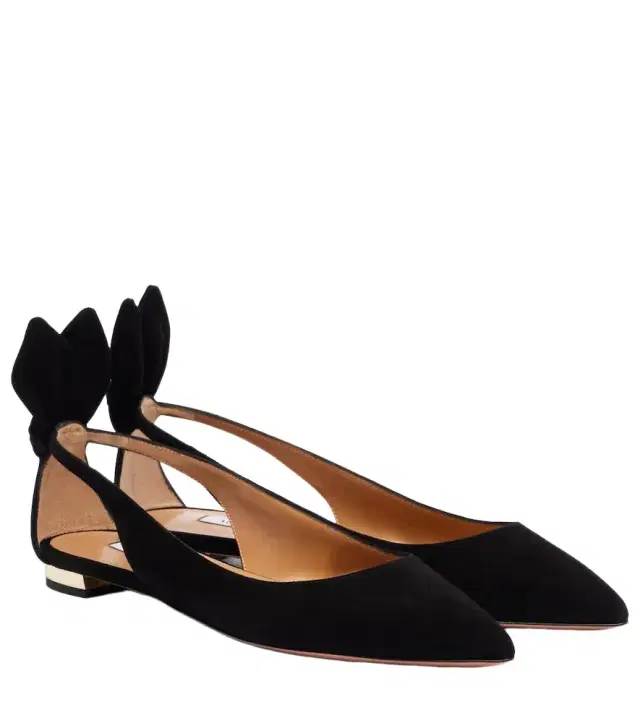 Bow Tie suede ballet flats
