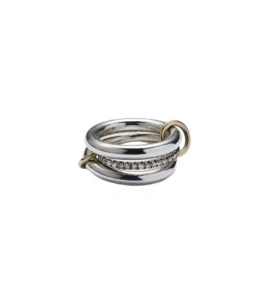Spinelli Kilcollin Libra Noir sterling silver and 18kt gold rings with diamonds | Thumbnail 1 Spinelli Kilcollin Libra Noir sterling silver and 18kt gold rings with diamonds | Thumbnail 1