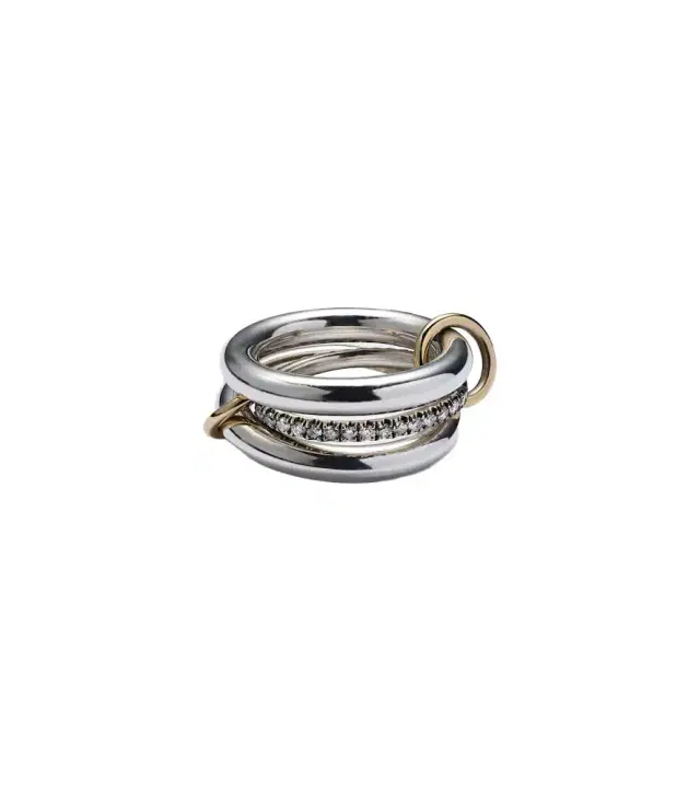 Spinelli Kilcollin Libra Noir sterling silver and 18kt gold rings with diamonds