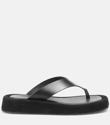 The Row Ginza leather and suede sandals | Thumbnail 3