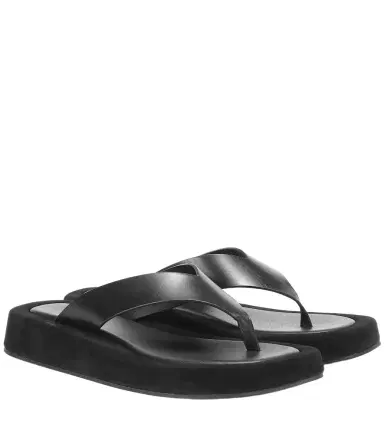 The Row Ginza leather and suede sandals | Thumbnail 1