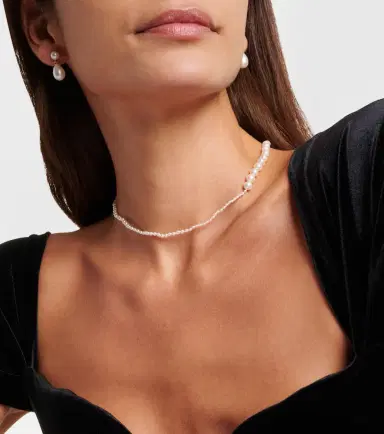 Sophie Bille Brahe Petite Peggy 14kt gold and pearl necklace | Thumbnail 6