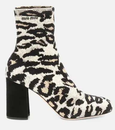 Miu Miu Leopard-print jacquard ankle boots | Thumbnail 2