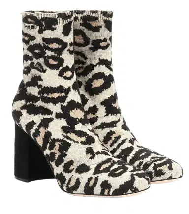 Miu Miu Leopard-print jacquard ankle boots | Thumbnail 1