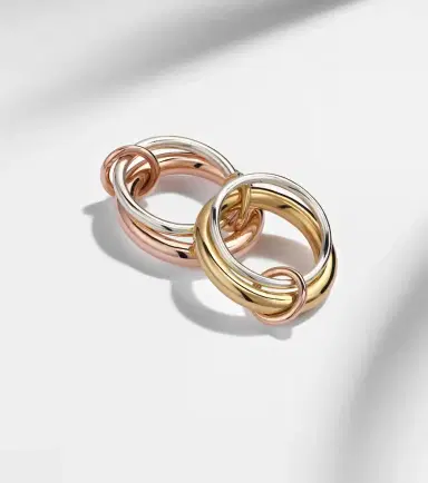 Spinelli Kilcollin Cici Rose 18kt gold and sterling silver linked rings | Thumbnail 5