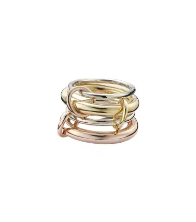 Spinelli Kilcollin Cici Rose 18kt gold and sterling silver linked rings | Thumbnail 1