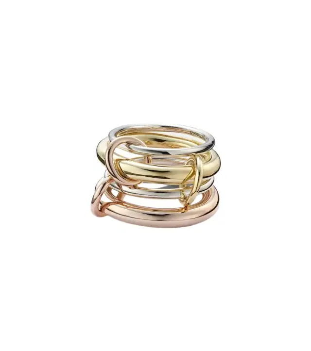 Spinelli Kilcollin Cici Rose 18kt gold and sterling silver linked rings