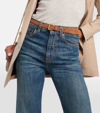 Saint Laurent Cassandre 20 suede belt | Thumbnail 3 Saint Laurent Cassandre 20 suede belt | Thumbnail 3