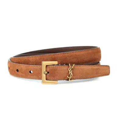 Saint Laurent Cassandre 20 suede belt | Thumbnail 1 Saint Laurent Cassandre 20 suede belt | Thumbnail 1