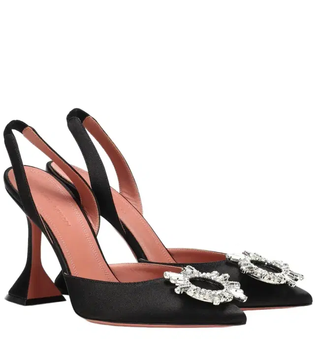 Amina Muaddi Begum satin slingback pumps