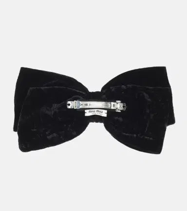 Miu Miu Embellished velvet bow barrette | Thumbnail 2