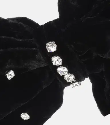 Miu Miu Embellished velvet bow barrette | Thumbnail 3