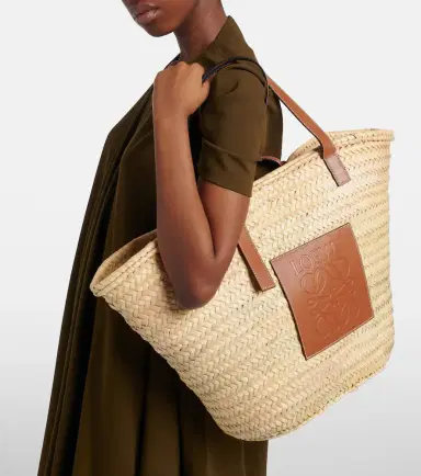 Loewe Large leather-trimmed basket tote | Thumbnail 4