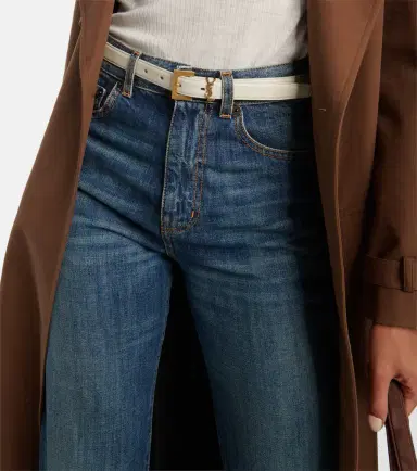 Saint Laurent Cassandre slim leather belt | Thumbnail 3