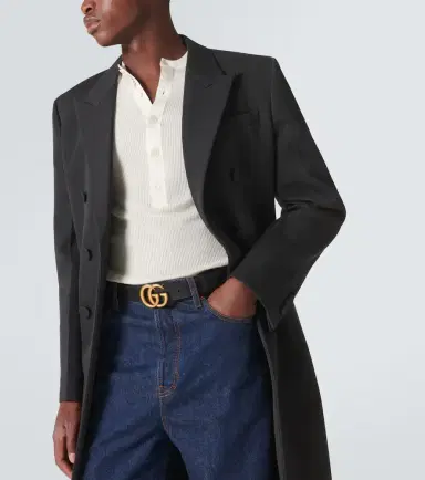 Gucci Leather belt with Double G buckle | Thumbnail 3