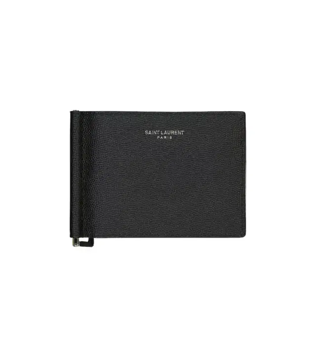 Saint Laurent Grain leather wallet with money clip
